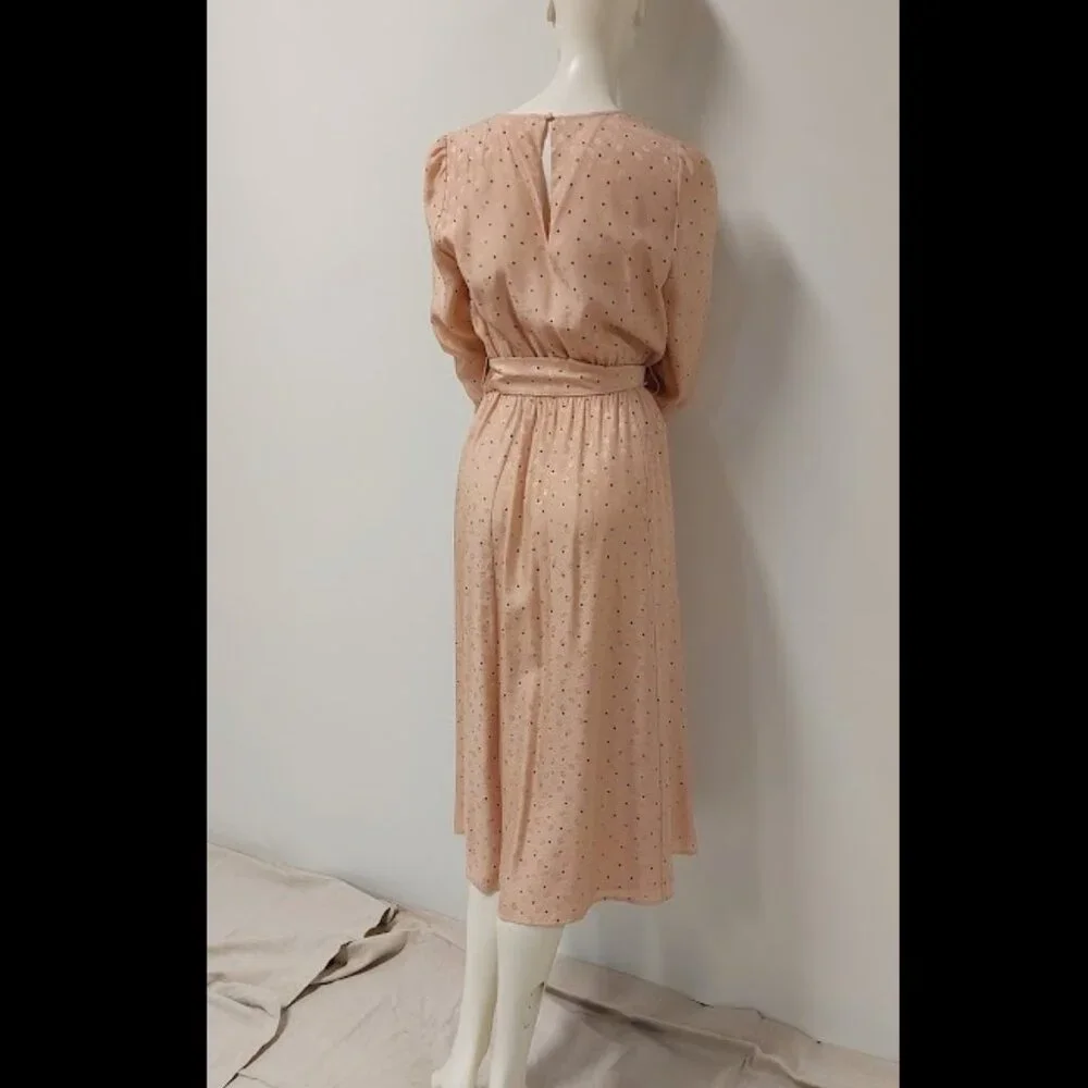 Sézane Pink Printed Silk Long-Sleeve Midi Dress Size: XS - Picture 4 of 13